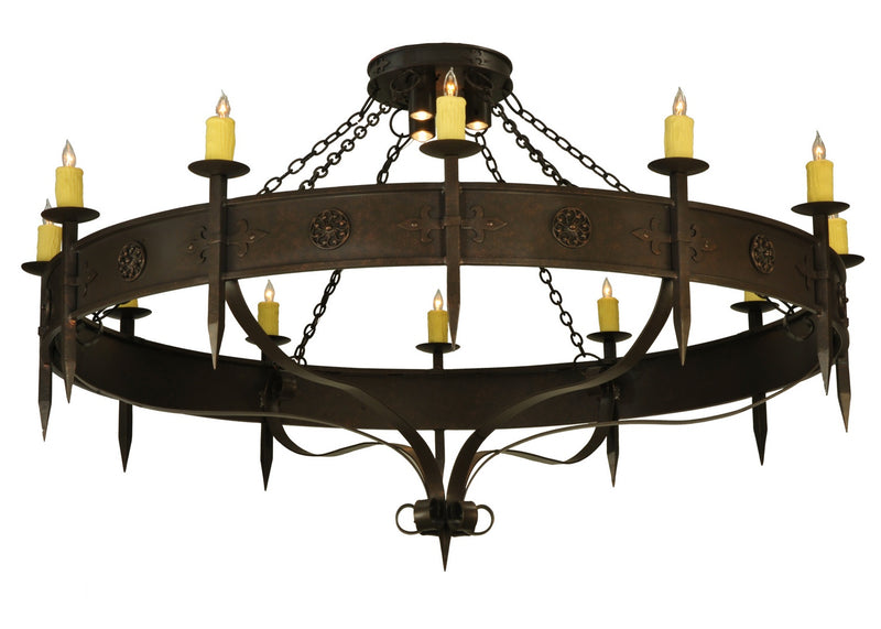 Meyda Tiffany 131478 15 Light Chandelier, Gilded Tobacco