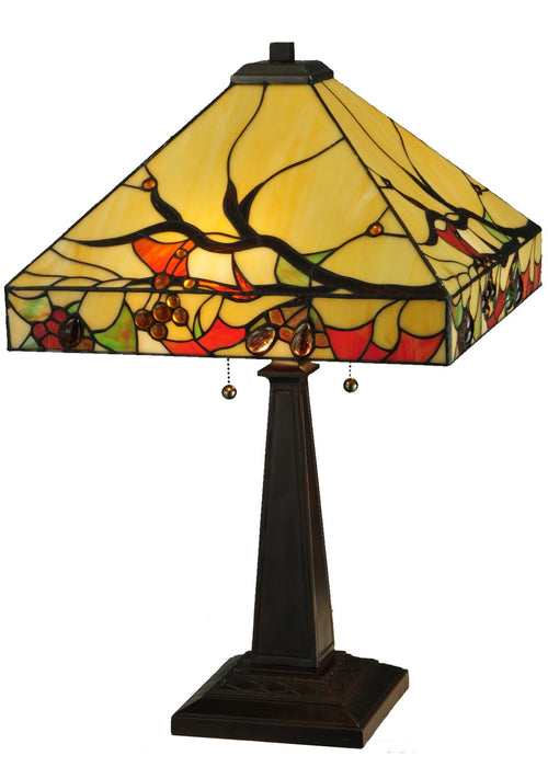 Meyda Tiffany 131507 Two Light Table Lamp, Mahogany Bronze