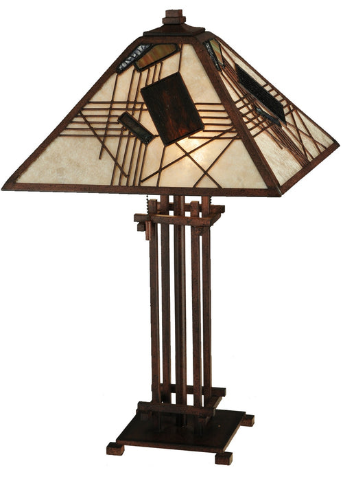 Meyda Tiffany 131508 Two Light Table Lamp, Mahogany Bronze