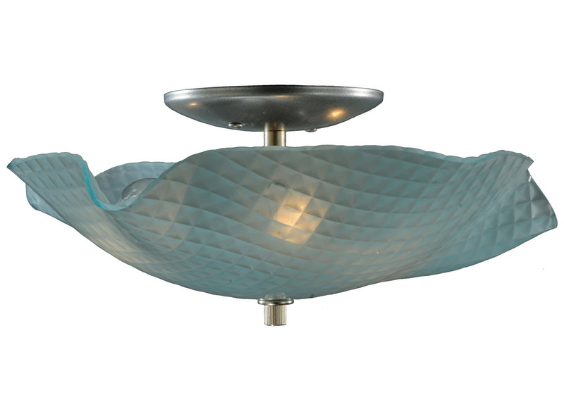 Meyda Tiffany 132122 Three Light Flushmount, Window Pane/Frosted