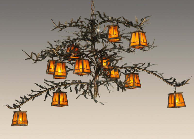 Meyda Tiffany 132277 12 Light Chandelier, Dark Burnished Antique Copper
