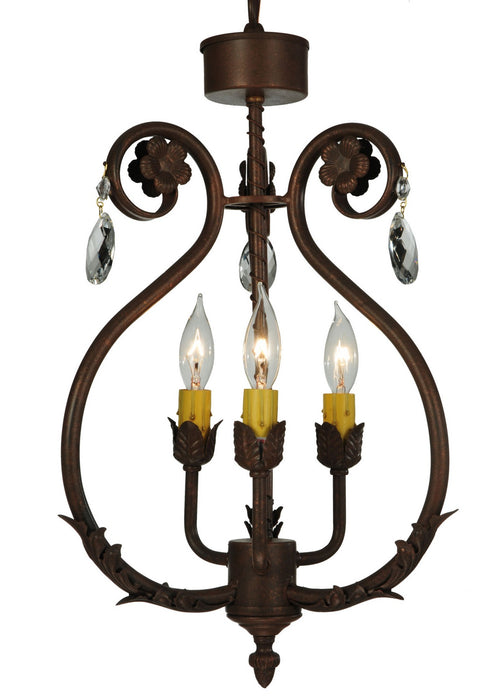 Meyda Tiffany 132457 Three Light Chandelier, Antique Rust