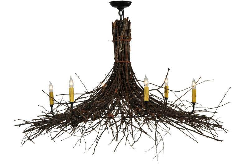 Meyda Tiffany 132514 Six Light Chandelier, Mahogany Bronze