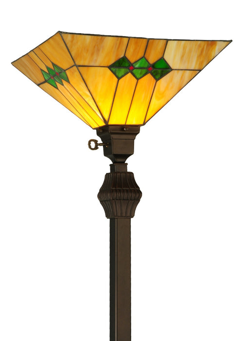Meyda Tiffany 132578 One Light Torchiere, Mahogany Bronze