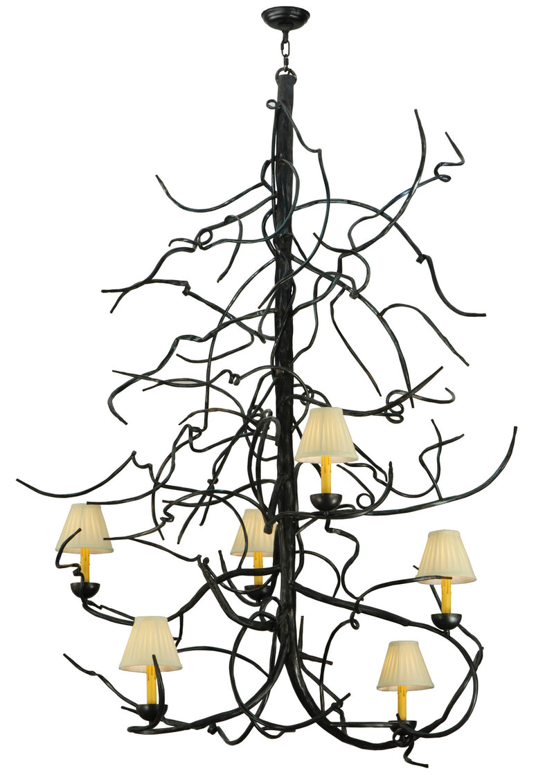 Meyda Tiffany 133185 Six Light Chandelier, Wrought Iron