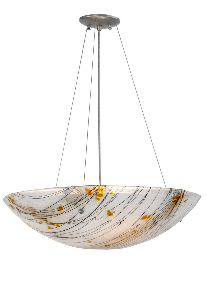 Meyda Tiffany 133208 Three Light Inverted Pendant, Nickel