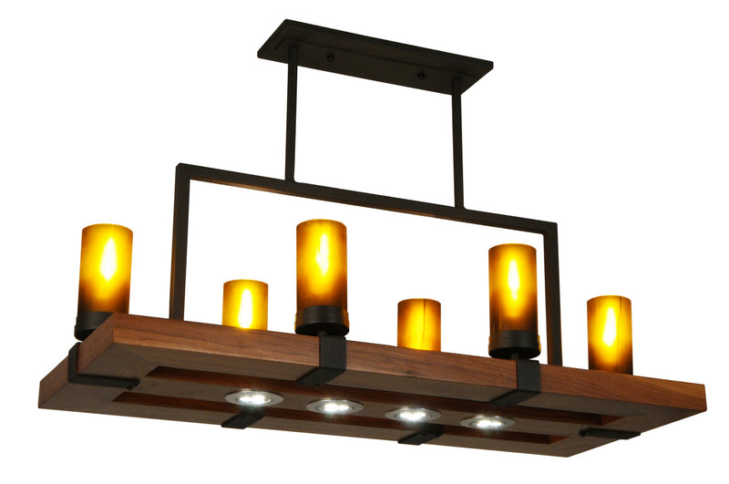 Meyda Tiffany 133419 Ten Light Oblong Pendant, Wrought Iron