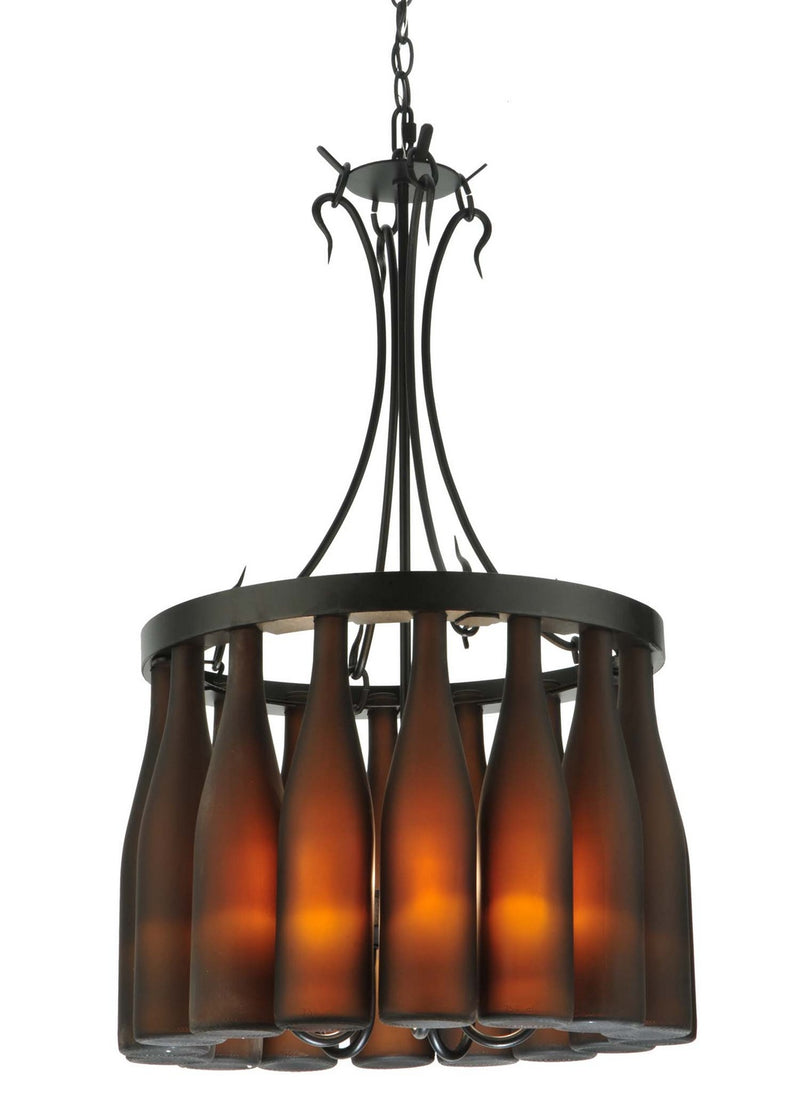 Meyda Tiffany 133651 Five Light Chandelier, Craftsman Brown