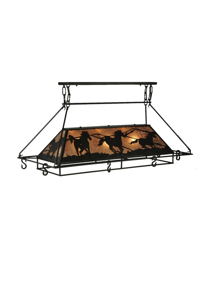 Meyda Tiffany 133883 Three Light Pot Rack, Textured Black