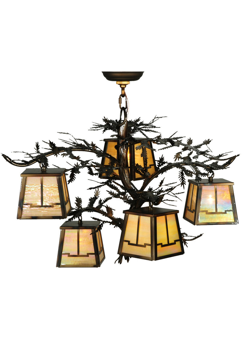 Meyda Tiffany 134055 Five Light Chandelier, Dark Burnished Antique Copper