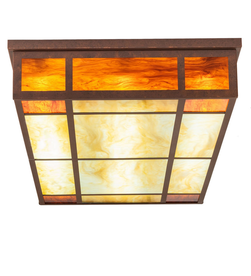 Meyda Tiffany 134184 Three Light Flushmount, Antique Rust