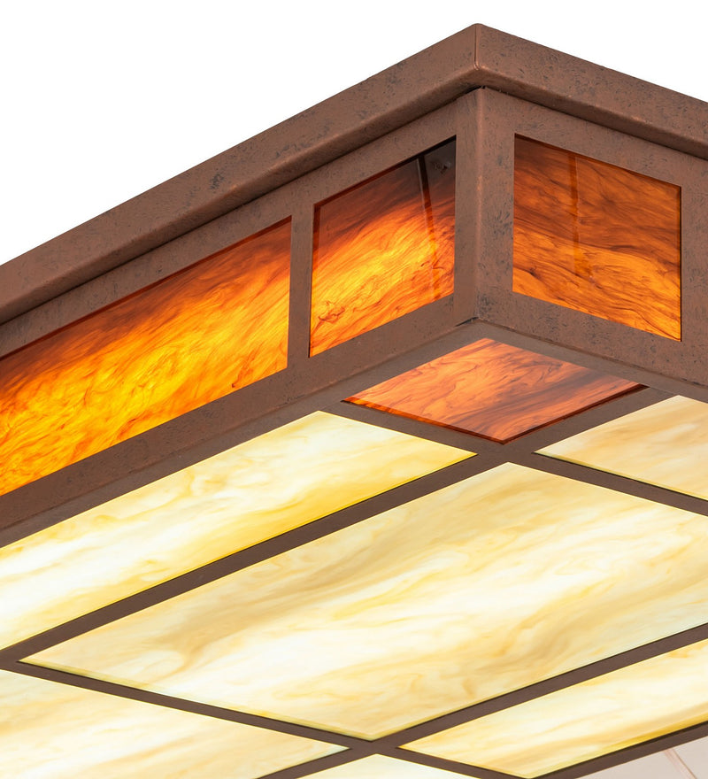 Meyda Tiffany 134184 Three Light Flushmount, Antique Rust