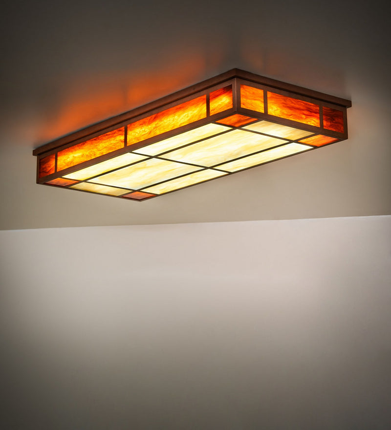 Meyda Tiffany 134184 Three Light Flushmount, Antique Rust