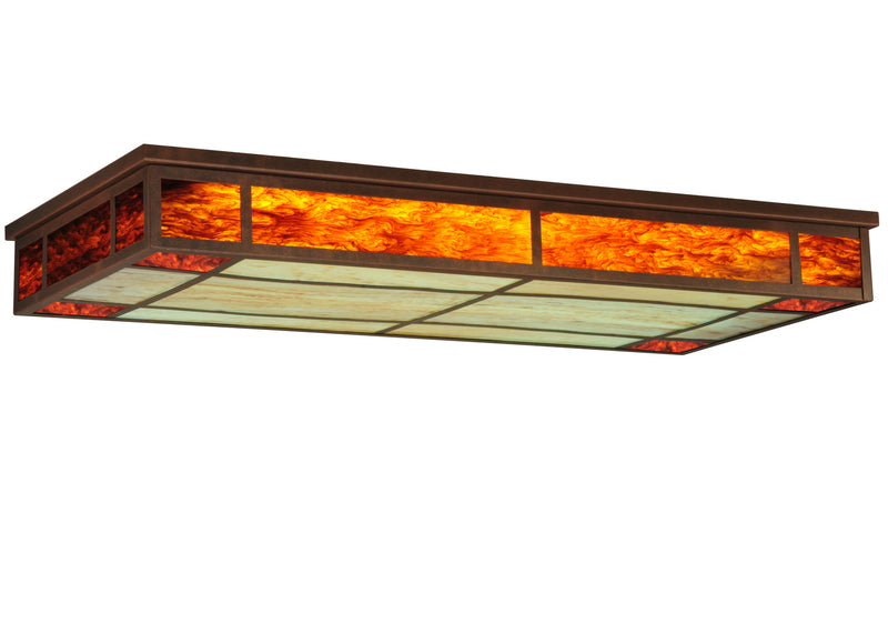 Meyda Tiffany 134184 Three Light Flushmount, Antique Rust