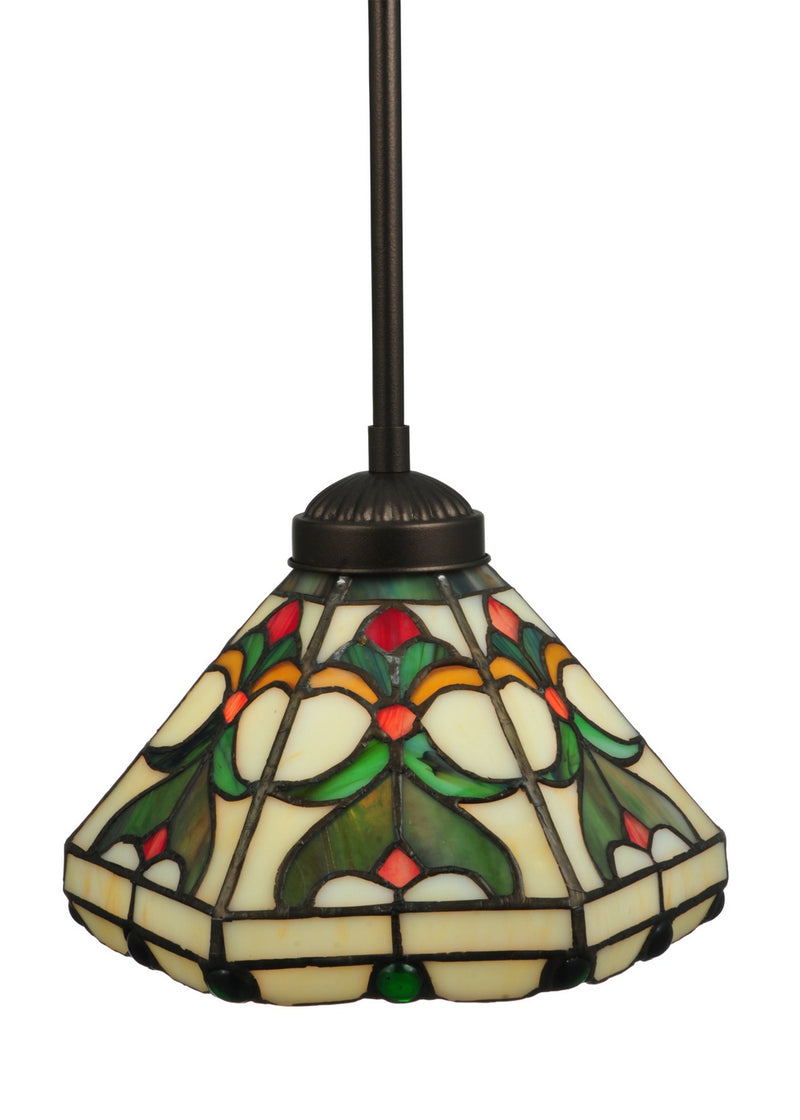 Meyda Tiffany 134225 One Light Mini Pendant, Craftsman Brown