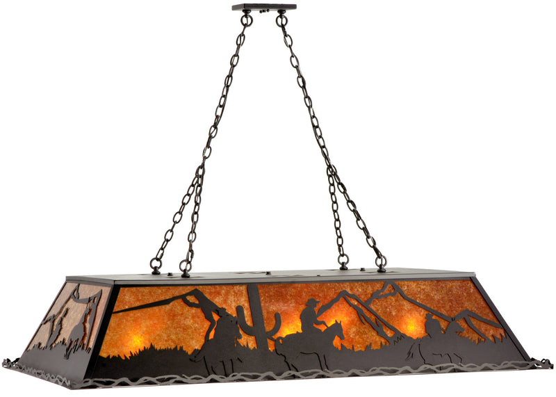 Meyda Tiffany 134436 Nine Light Oblong Pendant, Textured Black
