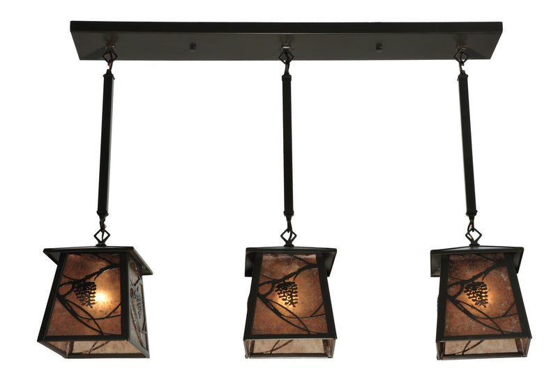 Meyda Tiffany 134485 Three Light Island Pendant, Timeless Bronze