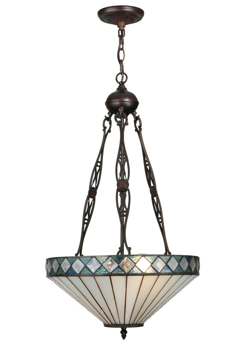 Meyda Tiffany 134525 Two Light Inverted Pendant, Mahogany Bronze