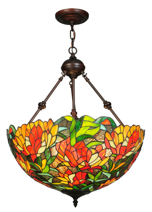 Meyda Tiffany 134531 Three Light Pendant, Mahogany Bronze
