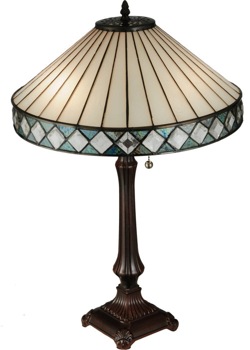 Meyda Tiffany 134537 Two Light Table Lamp, Mahogany Bronze