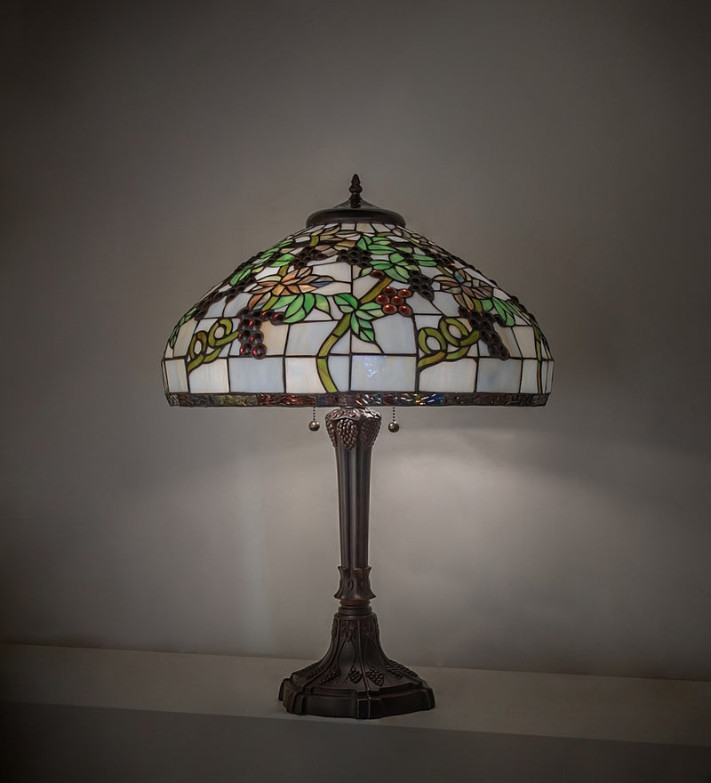 Meyda Tiffany 134538 Two Light Table Lamp, Mahogany Bronze