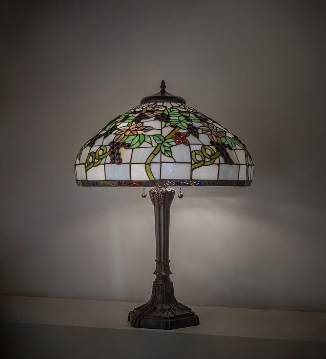 Meyda Tiffany 134538 Two Light Table Lamp, Mahogany Bronze