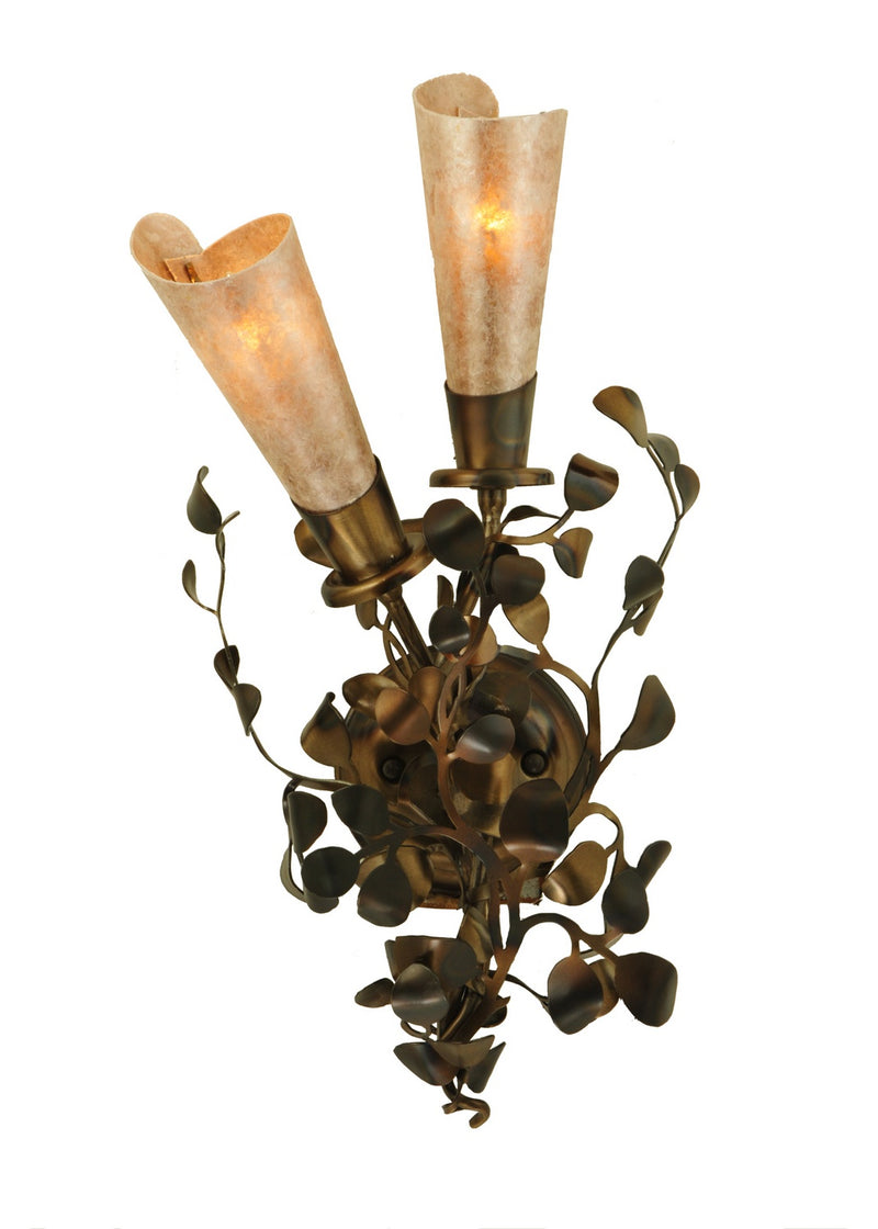 Meyda Tiffany 134696 Two Light Wall Sconce, Dark Burnished Antique Copper