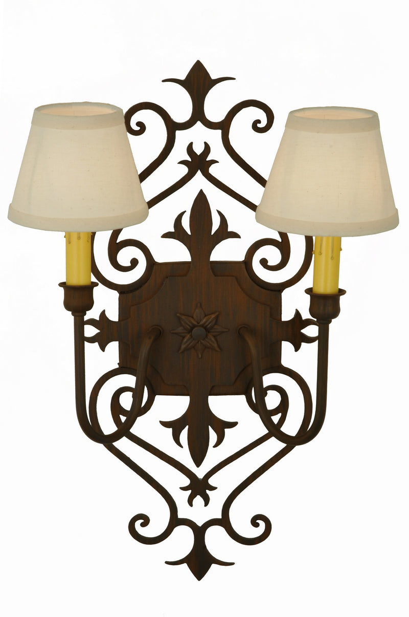 Meyda Tiffany 134881 Two Light Wall Sconce, Rust