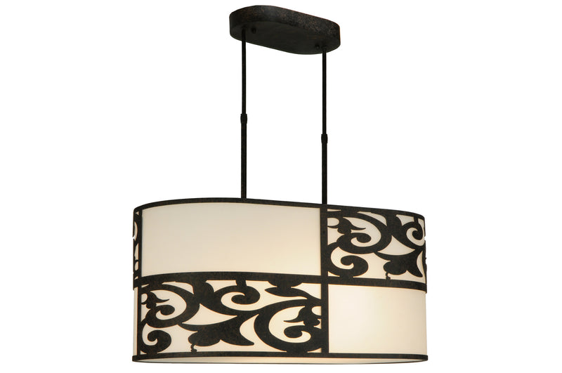 Meyda Tiffany 135275 Four Light Pendant, Antique Iron Gate