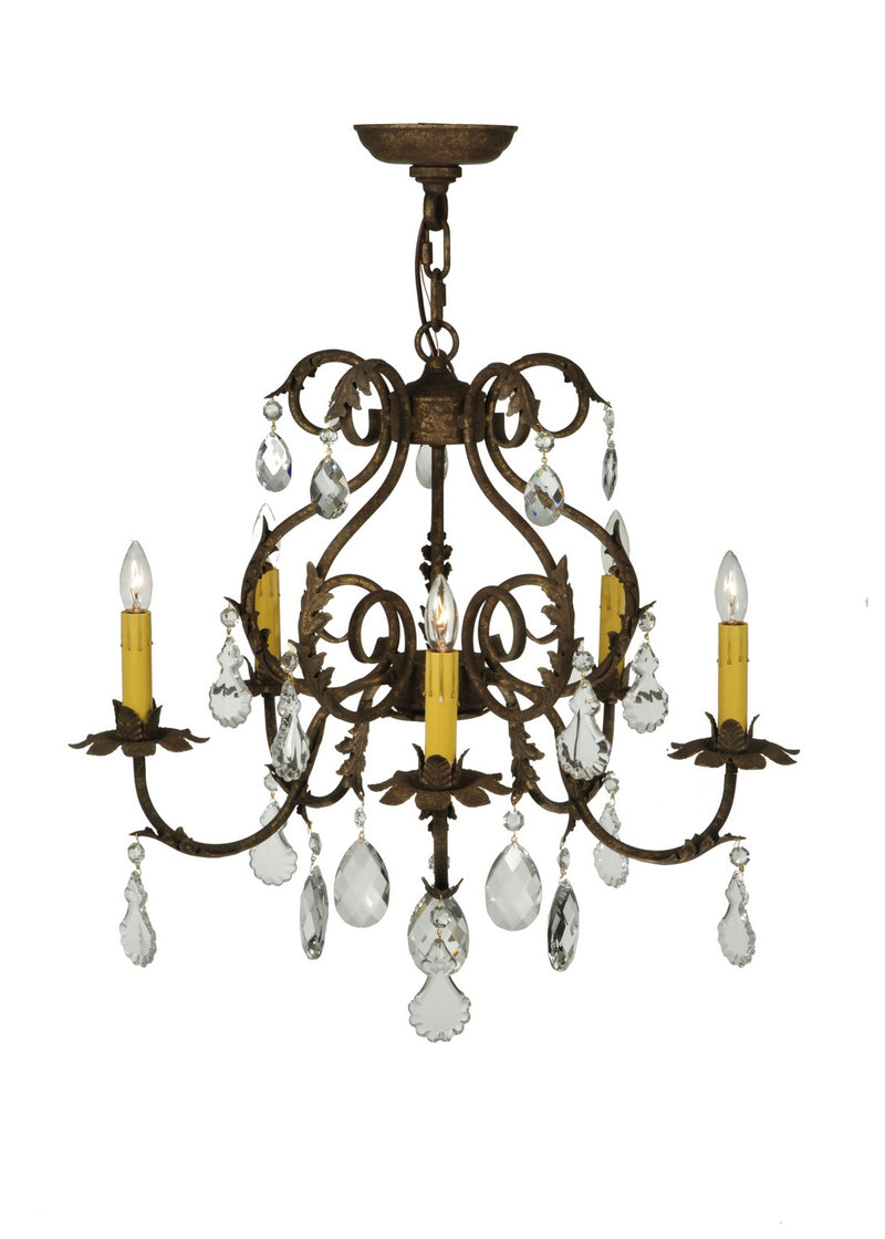Meyda Tiffany 135403 Five Light Chandelier, Pompeii Gold
