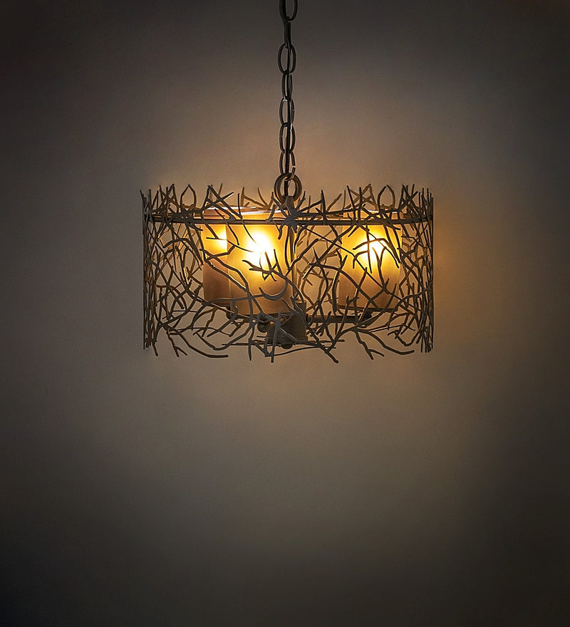Meyda Tiffany 135707 Three Light Pendant, Pewter