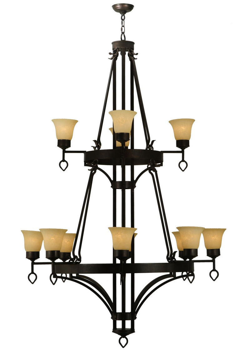 Meyda Tiffany 135710 12 Light Chandelier, Gilded Tobacco