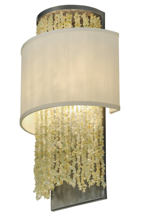 Meyda Tiffany 135819 Two Light Wall Sconce, Black Chrome