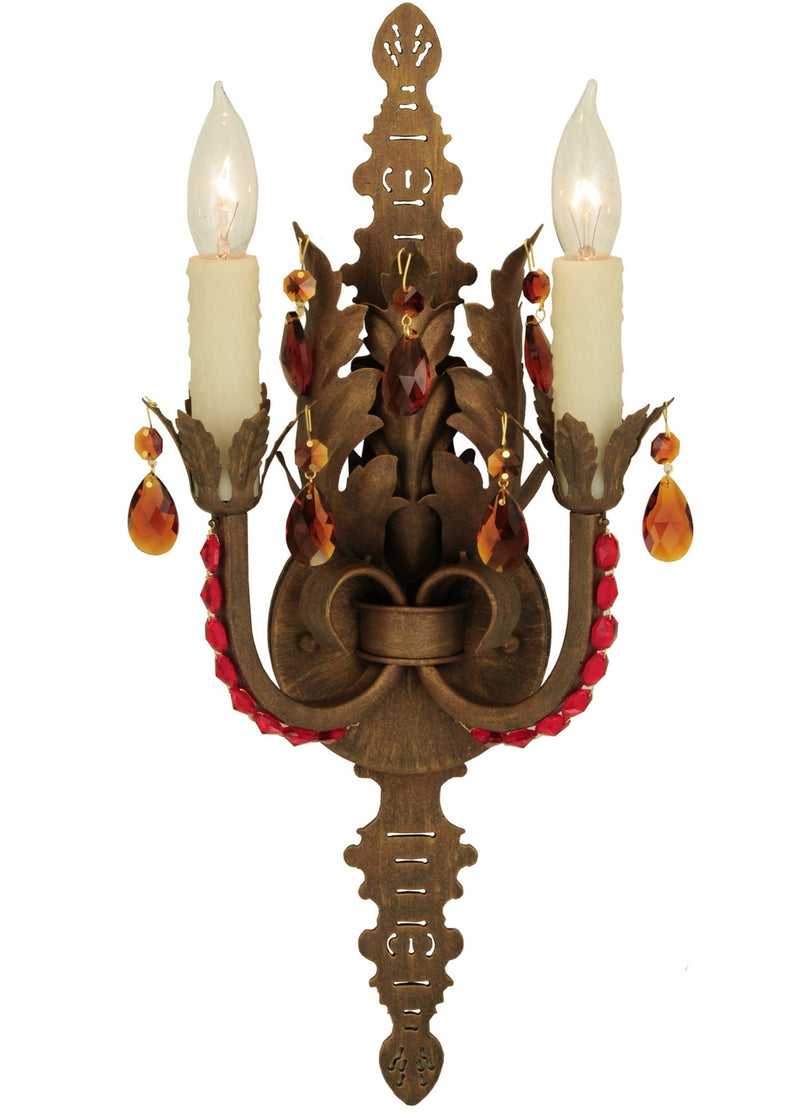 Meyda Tiffany 135983 Two Light Wall Sconce, Cortez Gold
