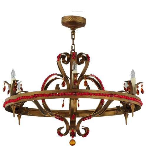 Meyda Tiffany 135985 Six Light Chandelier, Cortez Gold