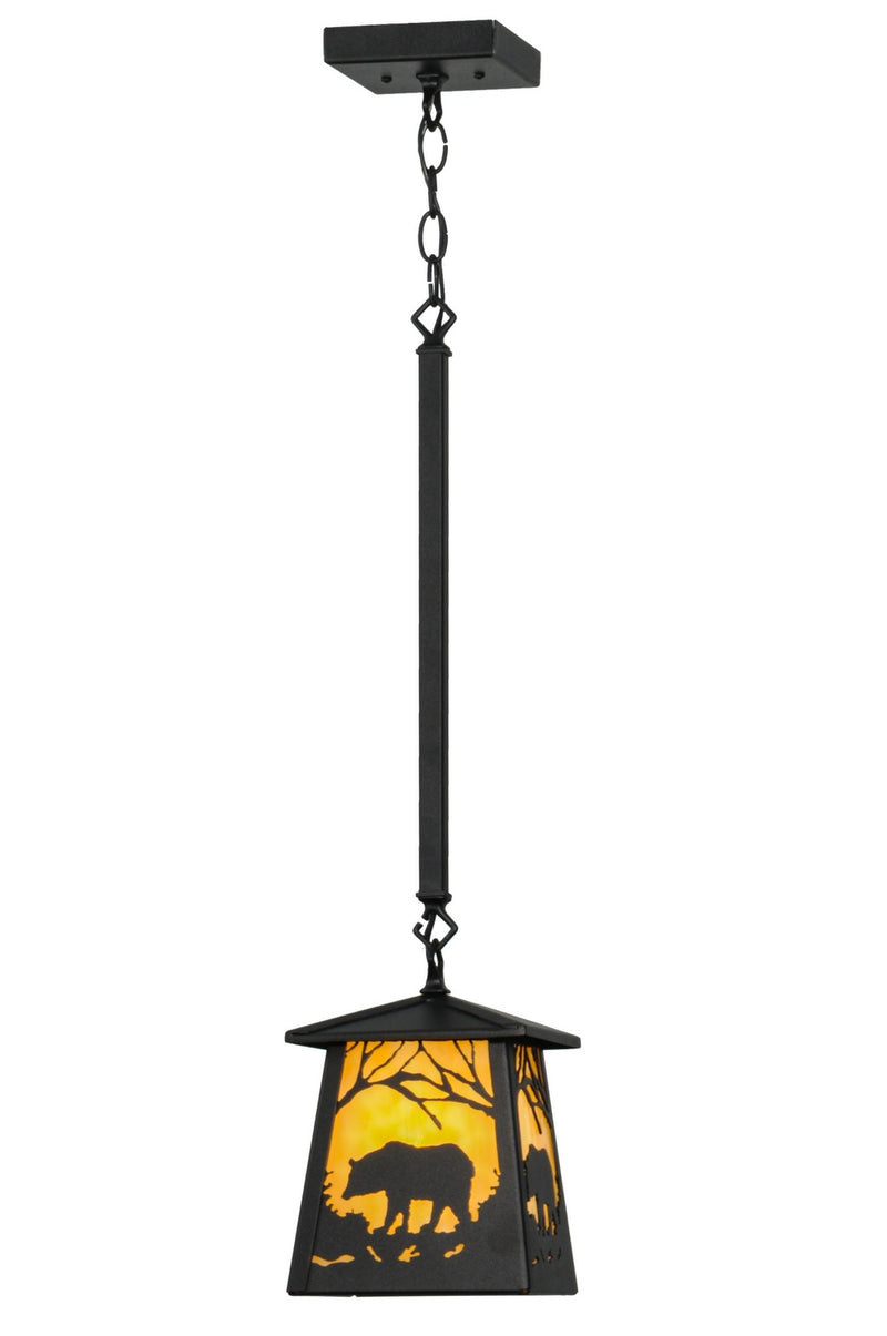 Meyda Tiffany 81674 One Light Mini Pendant, Textured Black
