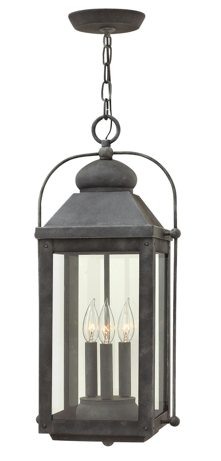 Hinkley 1852DZ LED Hanging Lantern, Aged Zinc