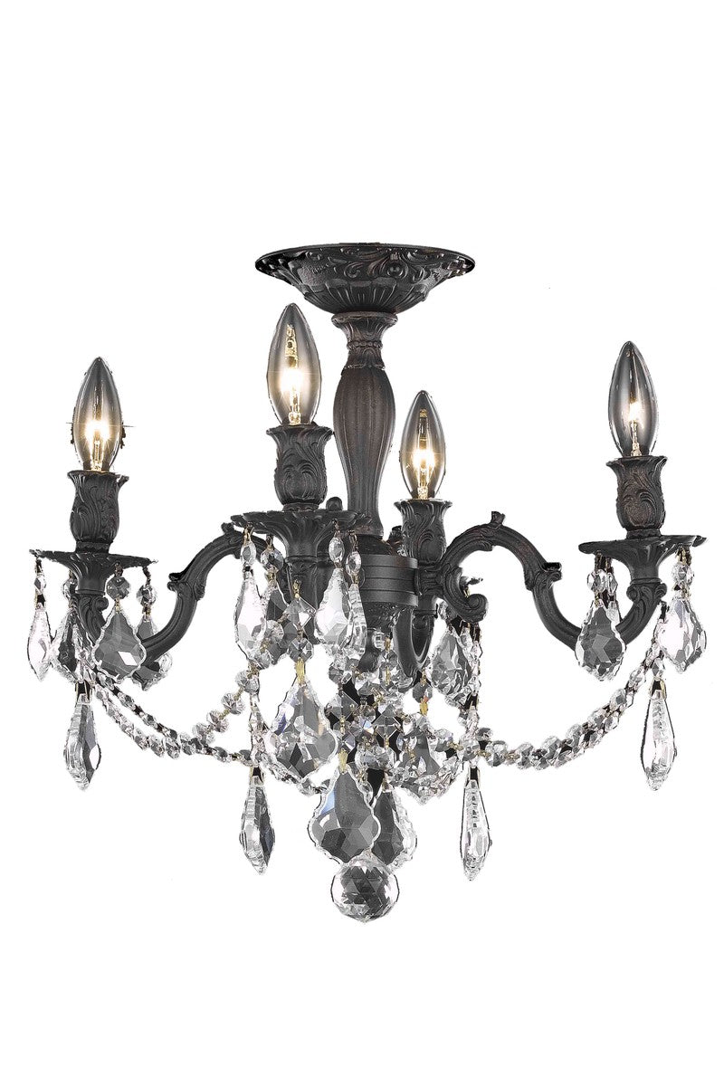 Elegant Lighting 9204F17DB/RC Four Light Flush Mount, Dark Bronze