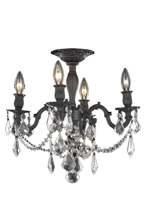 Elegant Lighting 9204F17DB/RC Four Light Flush Mount, Dark Bronze