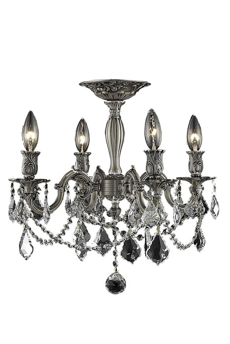 Elegant Lighting 9204F17PW/RC Four Light Flush Mount, Pewter