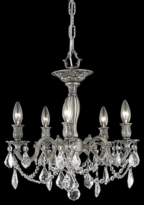 Elegant Lighting 9205F18PW/RC Five Light Flush Mount, Pewter