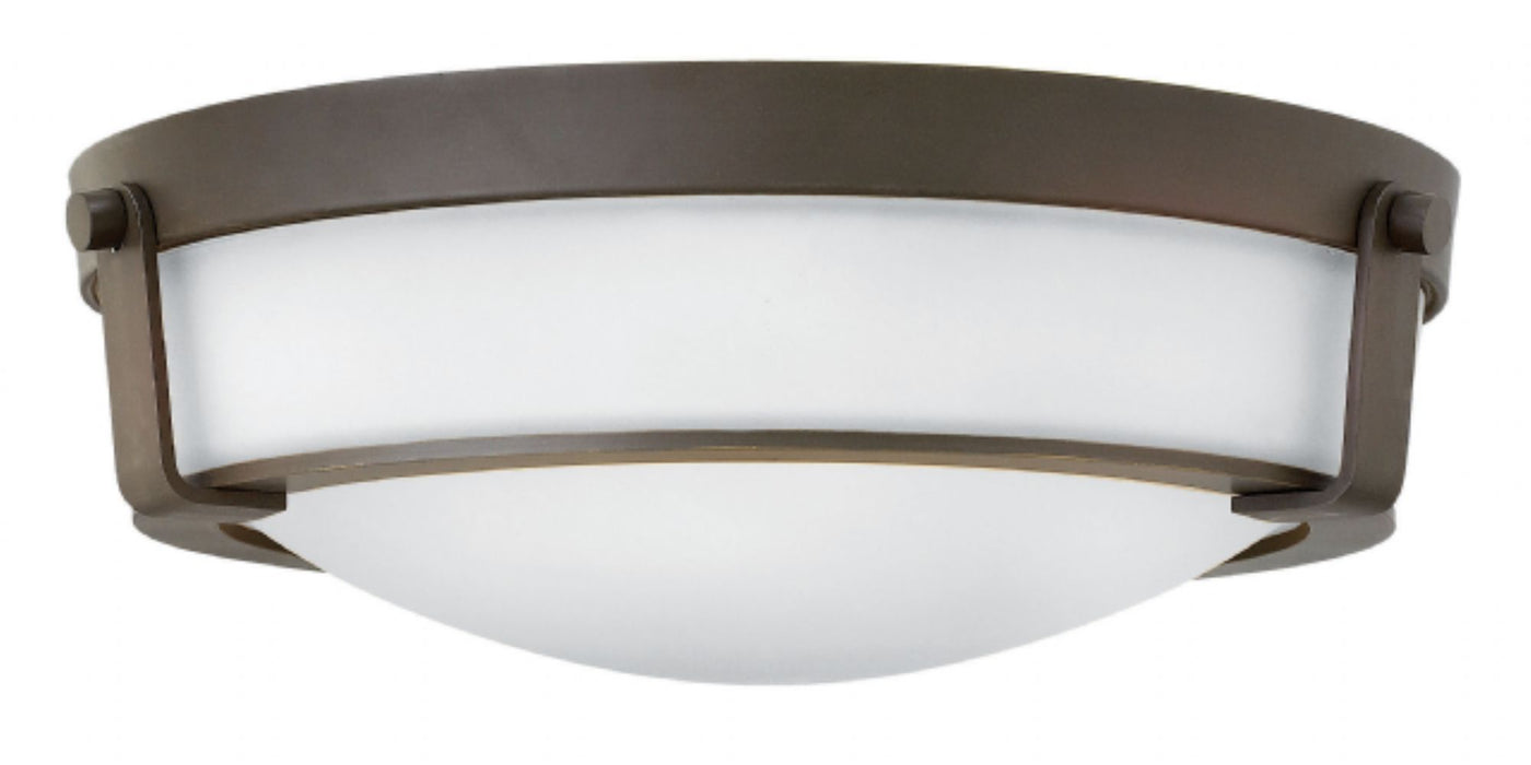 Hinkley 3225OB-WH-LED LED Flush Mount, Olde Bronze with Etched White glass