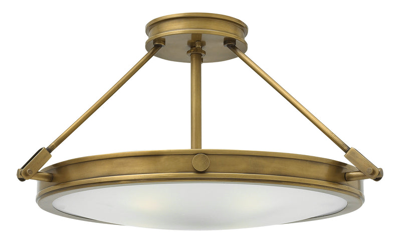 Hinkley 3382HB LED Semi-Flush Mount, Heritage Brass
