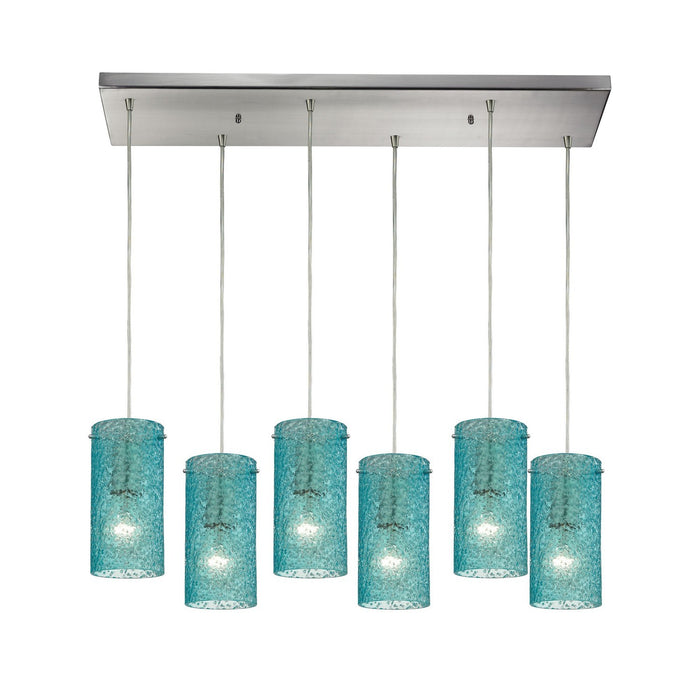 ELK Home 10242/6RC-AQ Six Light Pendant, Satin Nickel
