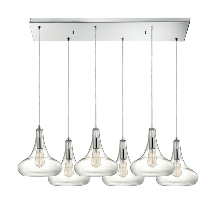 ELK Home 10422/6RC Six Light Pendant, Polished Chrome