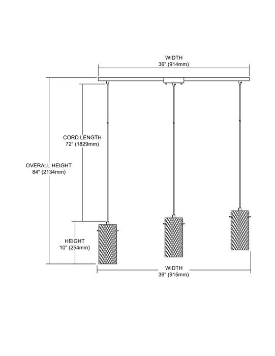 ELK Home 10442/3L Three Light Pendant, Satin Nickel