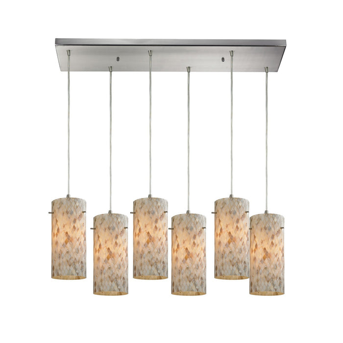ELK Home 10442/6RC Six Light Pendant, Satin Nickel