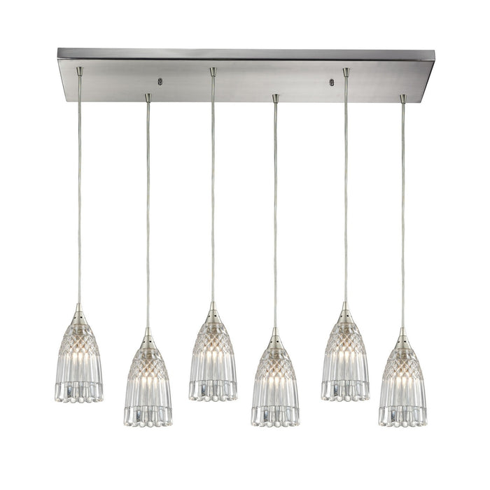 ELK Home 10458/6RC Six Light Pendant, Satin Nickel