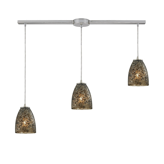 ELK Home 10465/3L-BRF Three Light Pendant, Satin Nickel