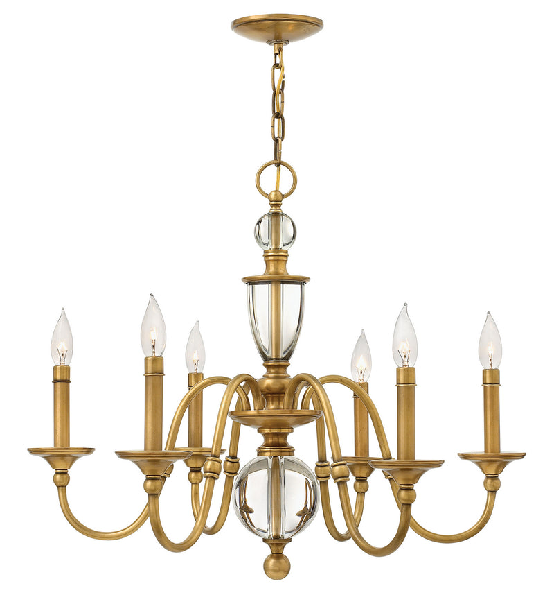 Hinkley 4956HB LED Chandelier, Heritage Brass